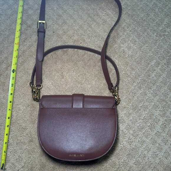 Charles& Keith Gabine Leather Saddle Bag - Brown with Brass Hardware - Picture 8 of 11